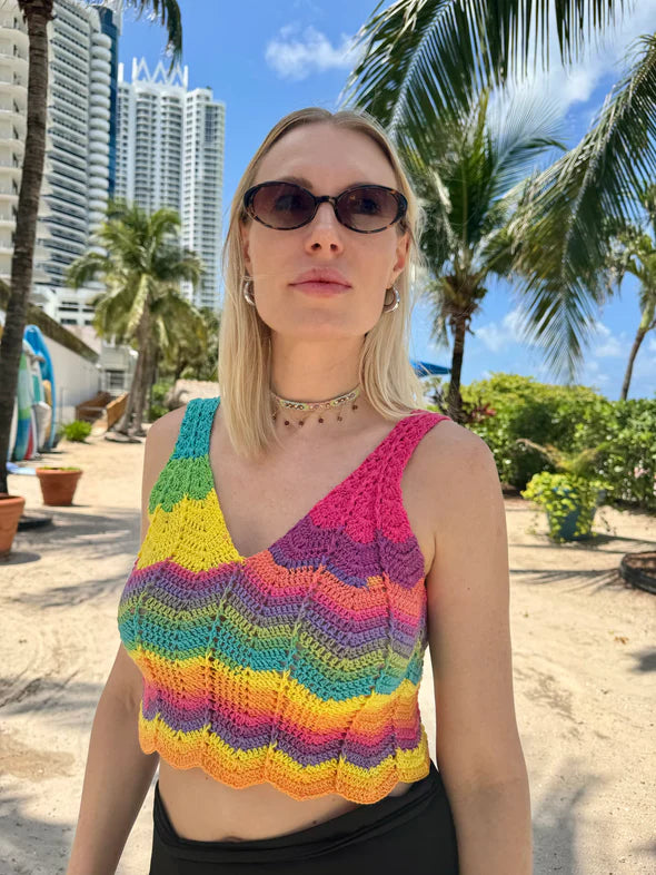 Rainbow Multicolor  Crop Top