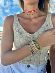 Wayuu Skinny bracelet - Blue Beach