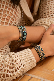 Wayuu Skinny bracelet - Blue Beach
