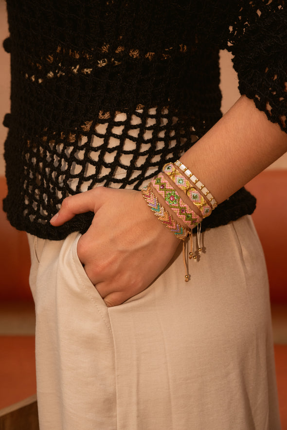 coral - Wayuu Set x 4 bracelets