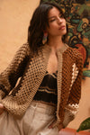 Hand Crochet Camel Cardigan - Adult