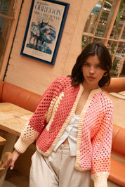 Hand Crochet Rose Cardigan - Adult