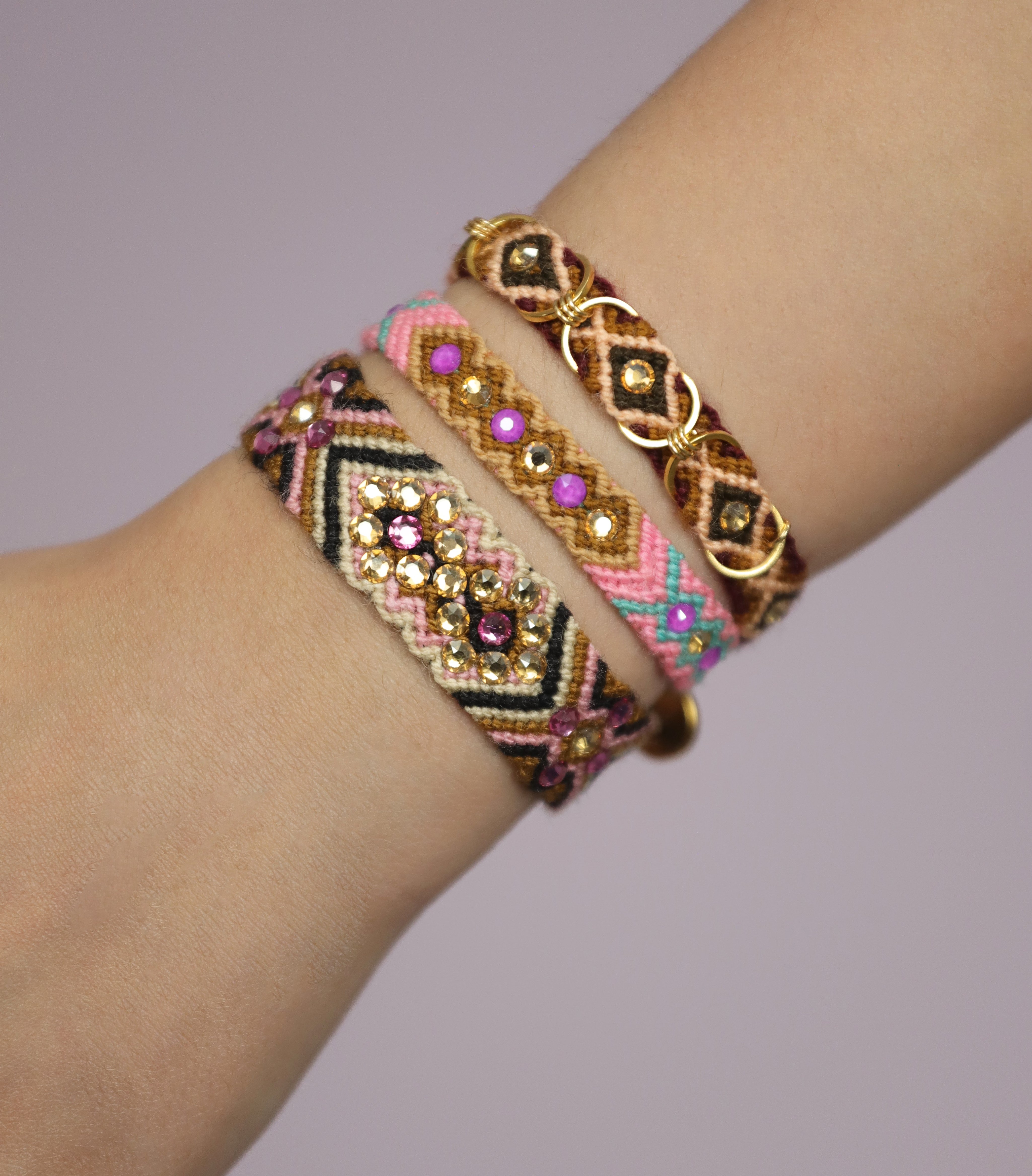 Wayuu Skinny bracelet - Barbie Pink