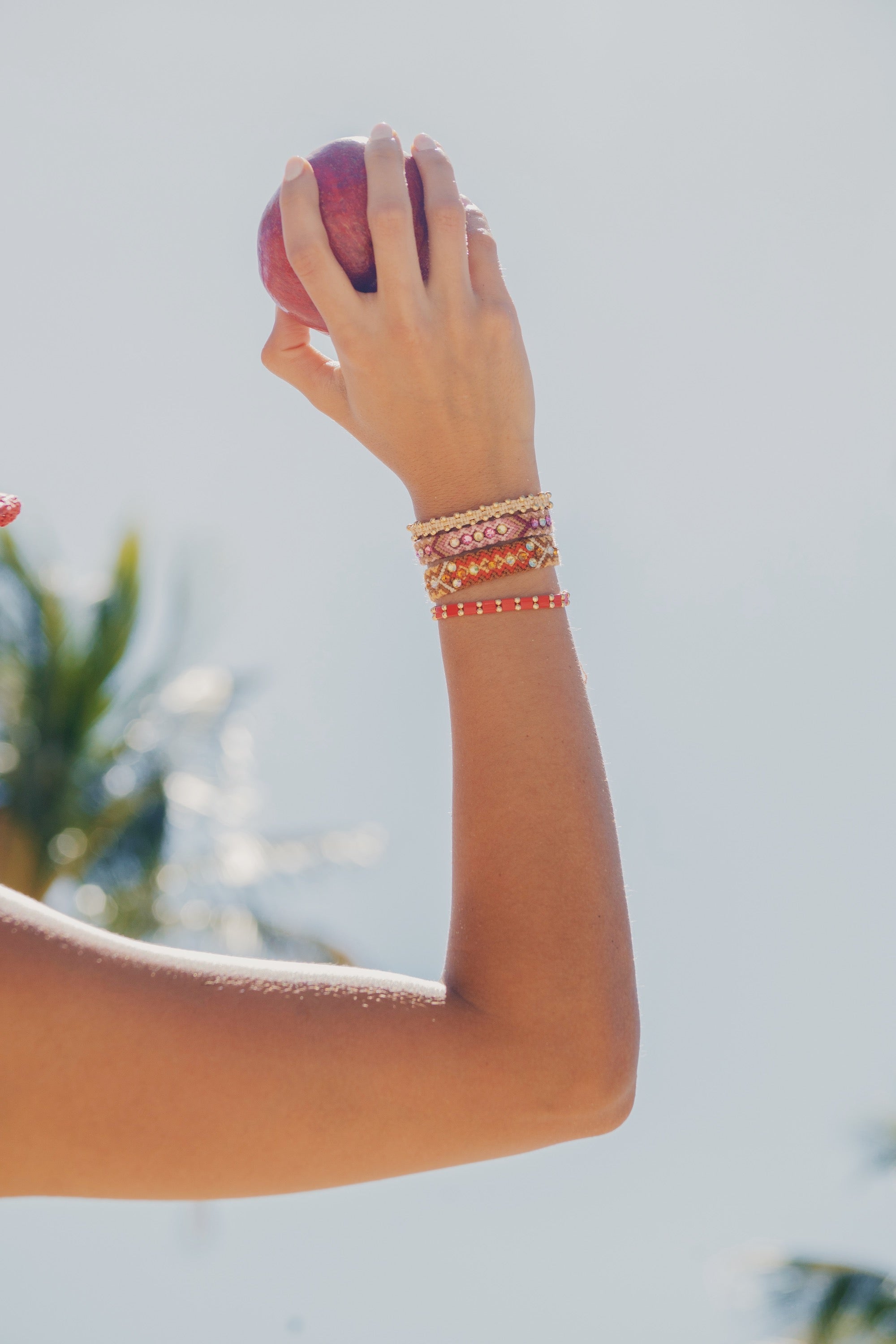 Wayuu Skinny bracelet - Pink Aura