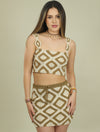 SET TOP AND SKIRT - Brown