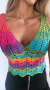 Crocheted top - Rainbow