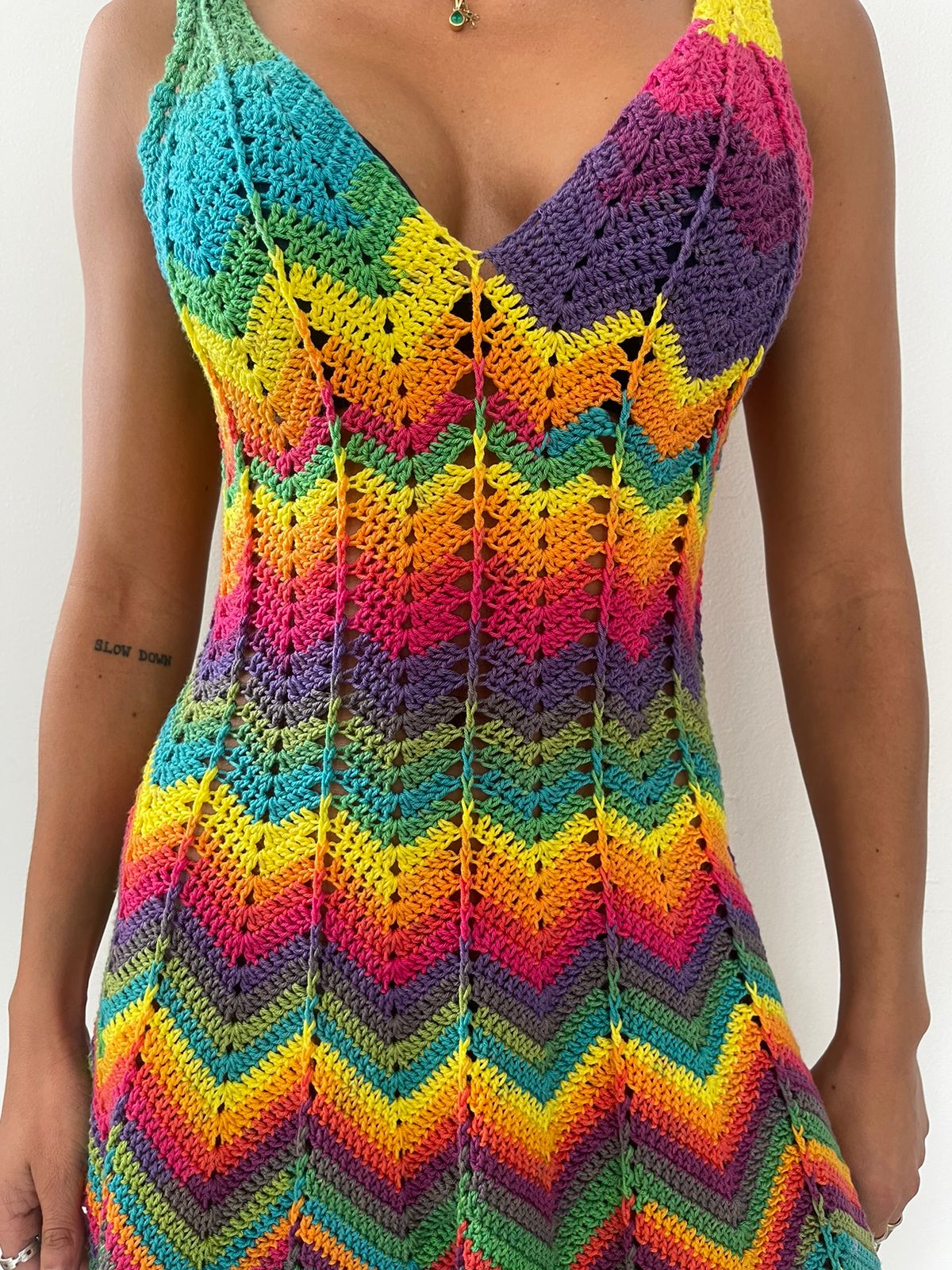 Crocheted Dress - Rainbow