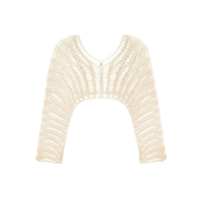 Crochet Crop top - Cover Up - Beige