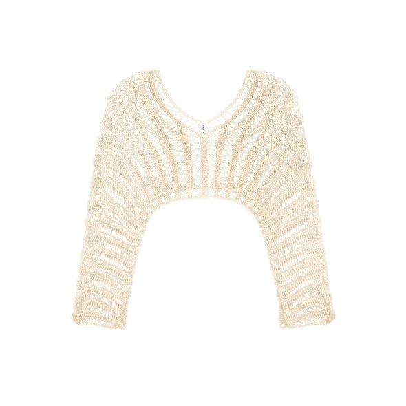 Crochet Crop top - Cover Up - Beige