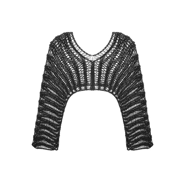 Crochet Crop top - Cover Up - Black