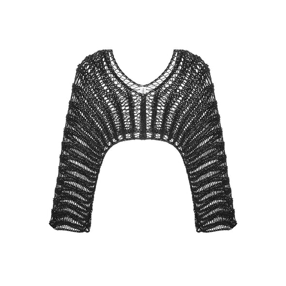 Crochet Crop top - Cover Up - Black