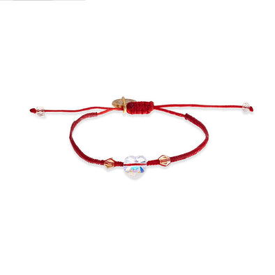 Macrame Swarovski Bracelet - Red