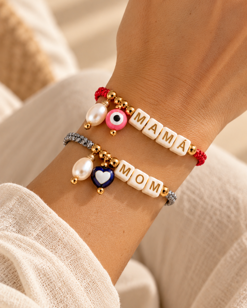 Silver Personalized Bracelet MOM – Make It Yours