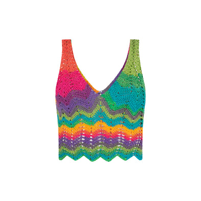 Crocheted top - Rainbow