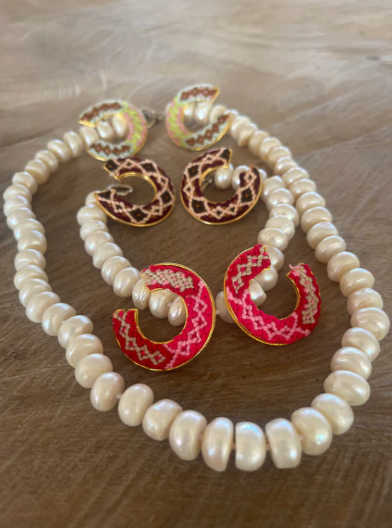 Wayuu Jolotsü  Earrings - Red