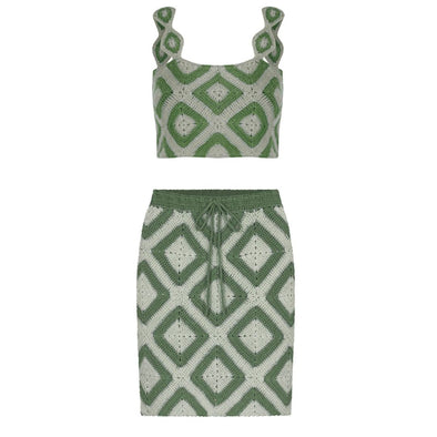 SET TOP AND SKIRT - Green