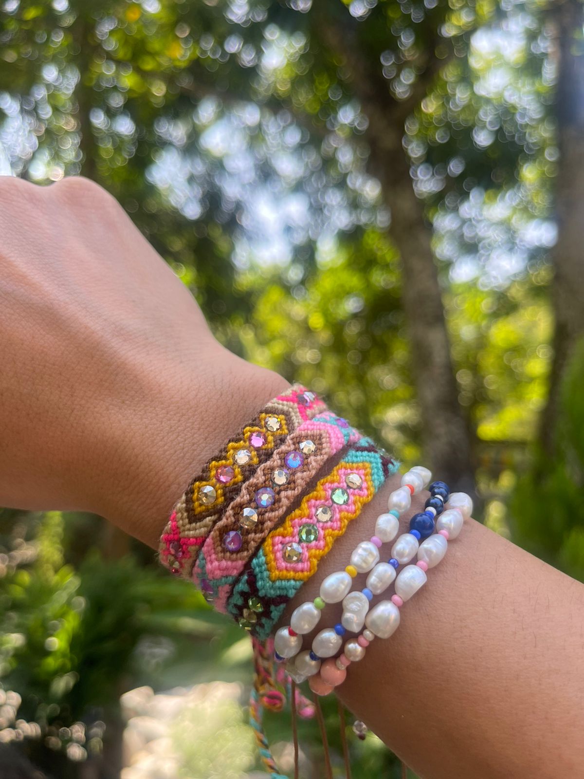 Wayuu Skinny bracelet - Barbie Pink