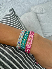 Wayuu Skinny Bracelet | Aqua
