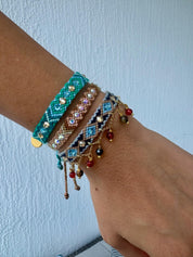 Wayuu Skinny Bracelet | Aqua
