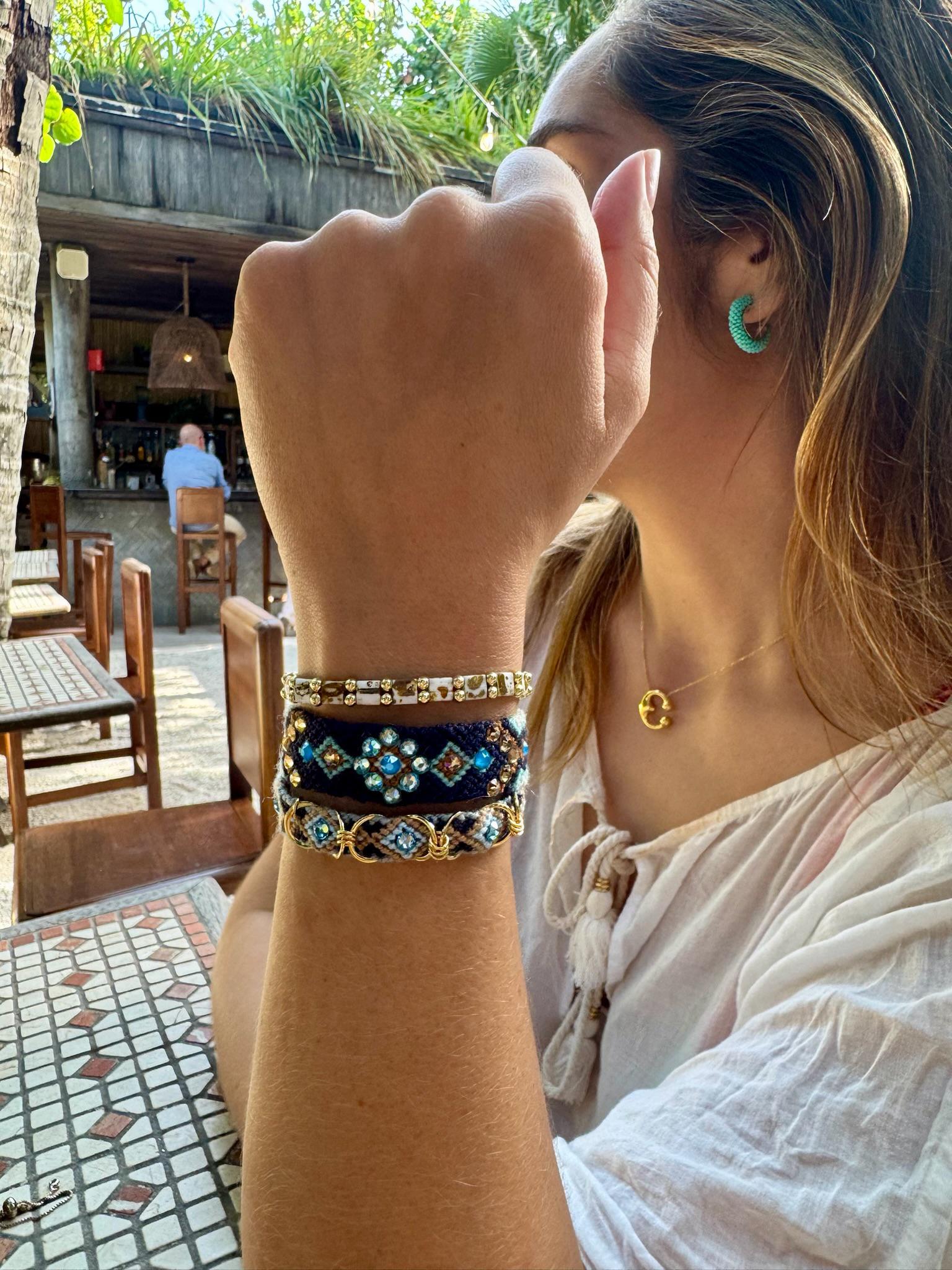 Free Spirit Hoops Bracelet  | Beach Blue