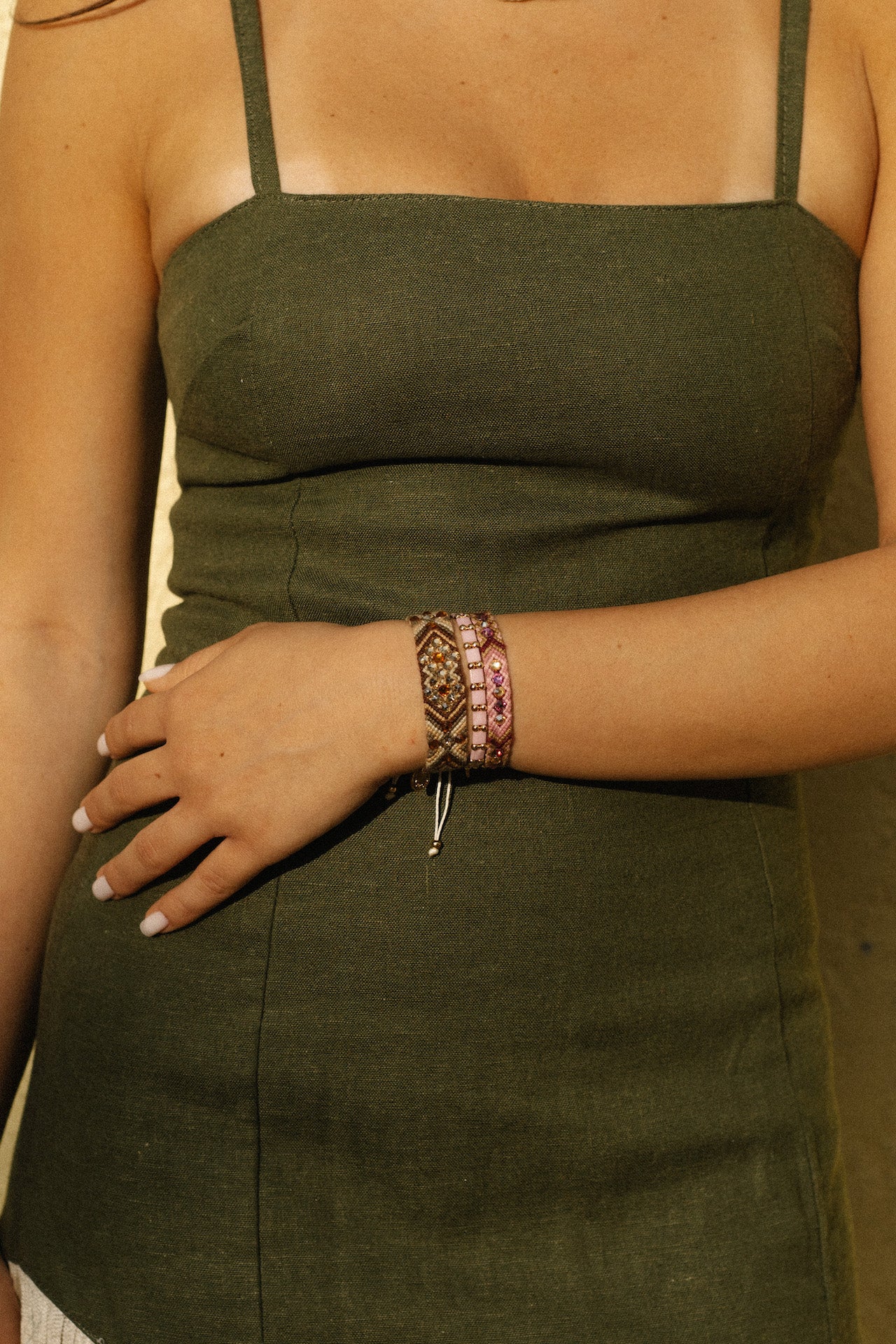 Wayuu Skinny bracelet - Pink Aura