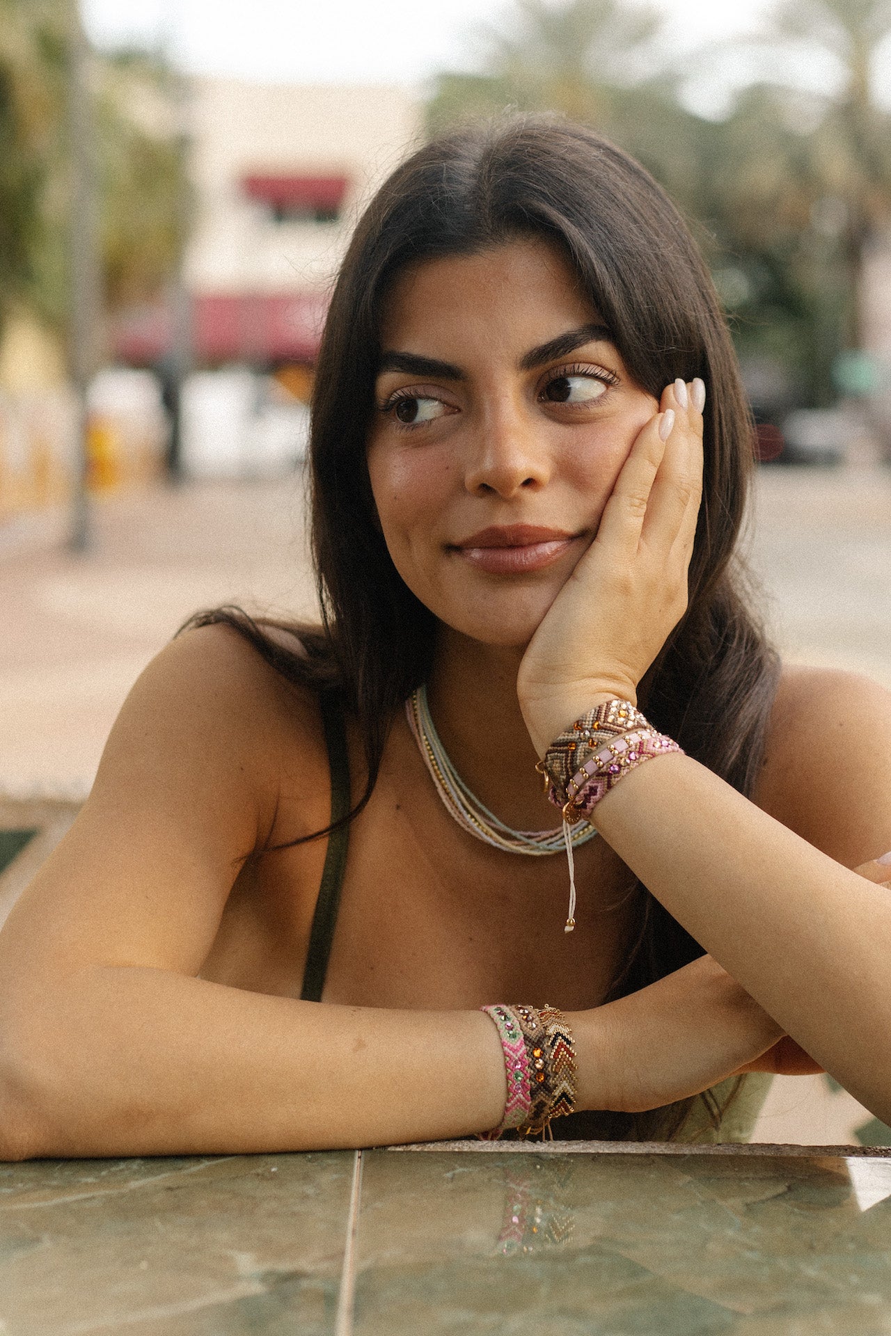 Wayuu Skinny bracelet - Sahara Blush