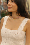 Top Makki unicolor Crochet - Crema