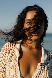 Miyuki Beads Necklace- Scarlet