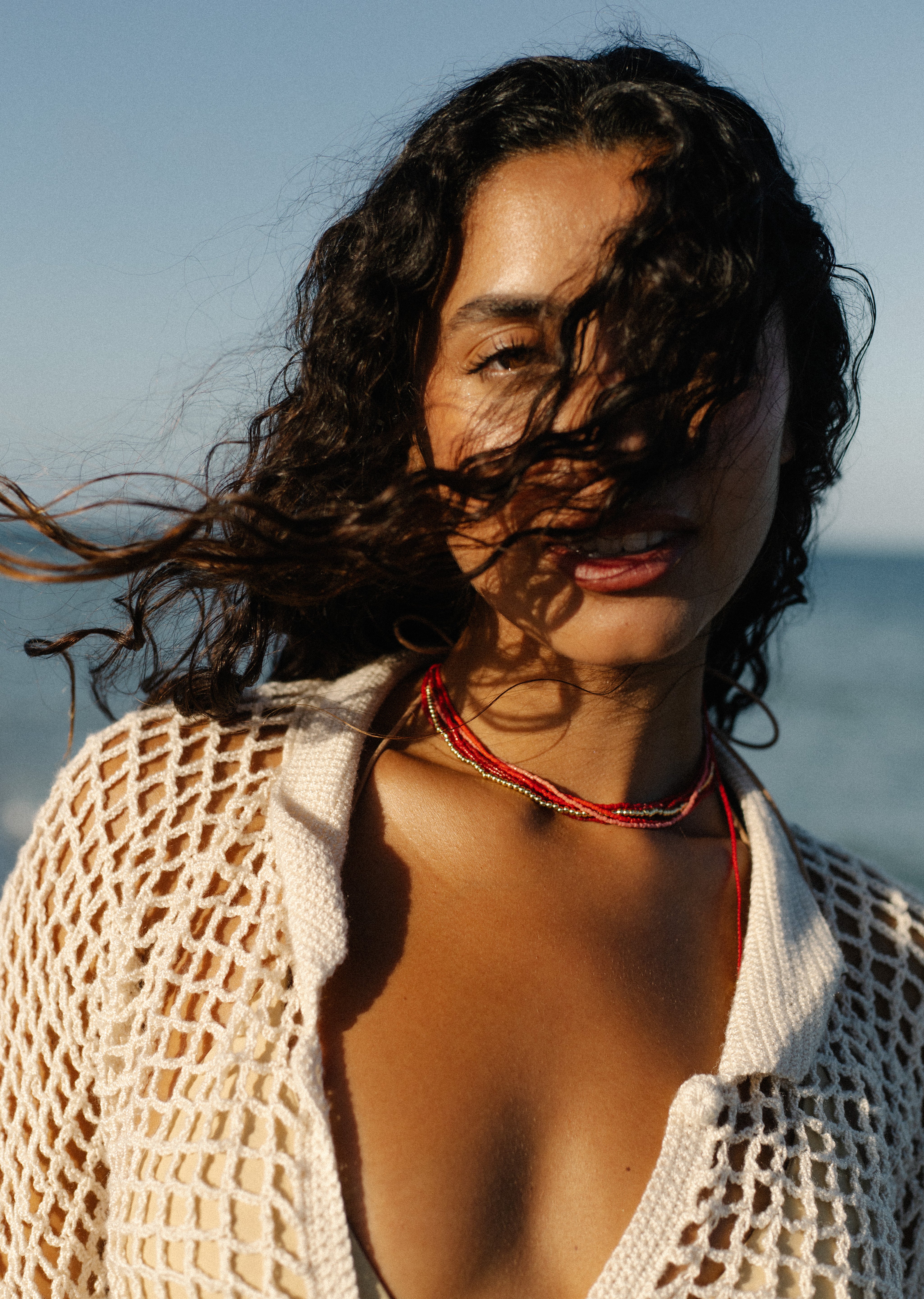 Miyuki Beads Necklace- Scarlet