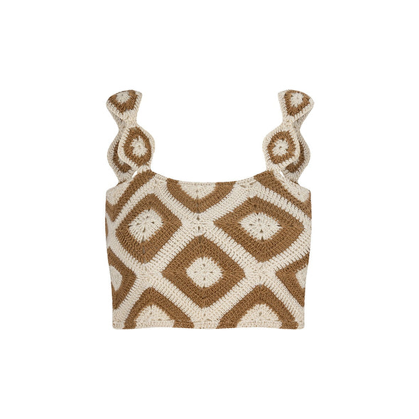 Top JOLOTSÜ CROCHET - Camel