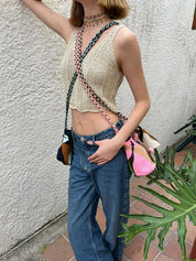 MAKKI MINI POUCH WITH POM POMS - SERENATA