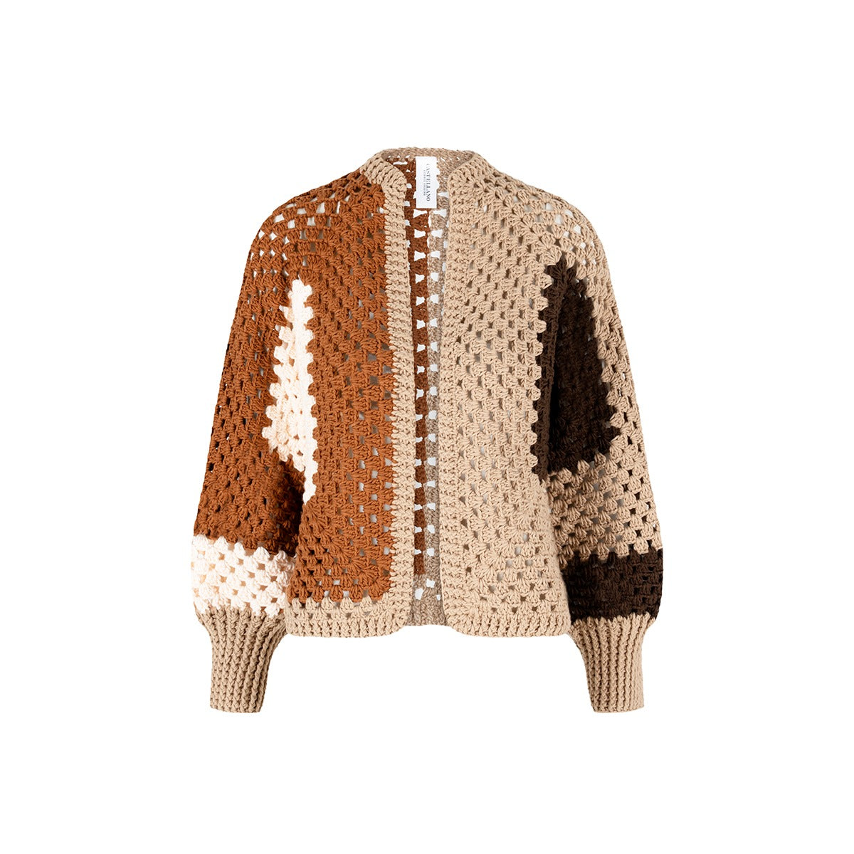 Hand Crochet Camel Cardigan - Adult