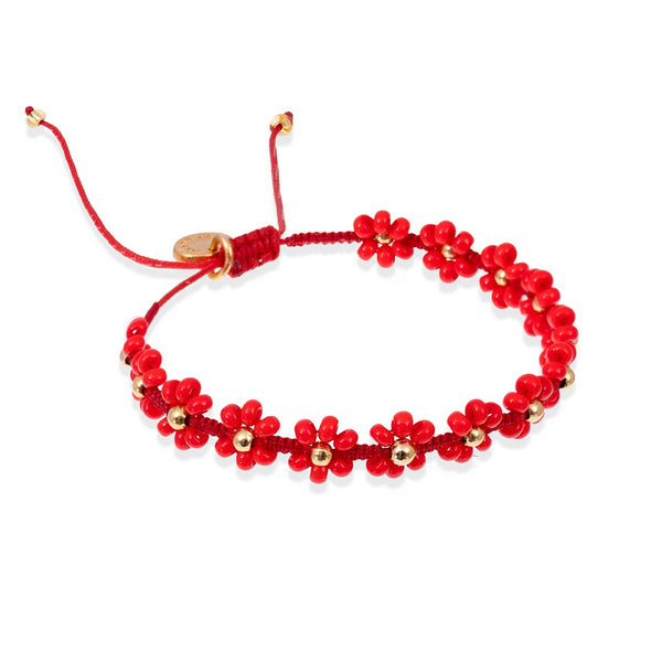 Flower Bracelet - Red
