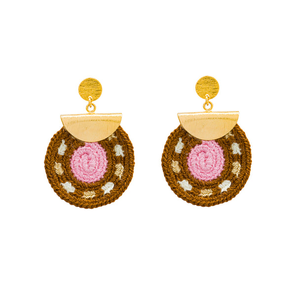 Wayuu Jolotsü Earrings -Brown