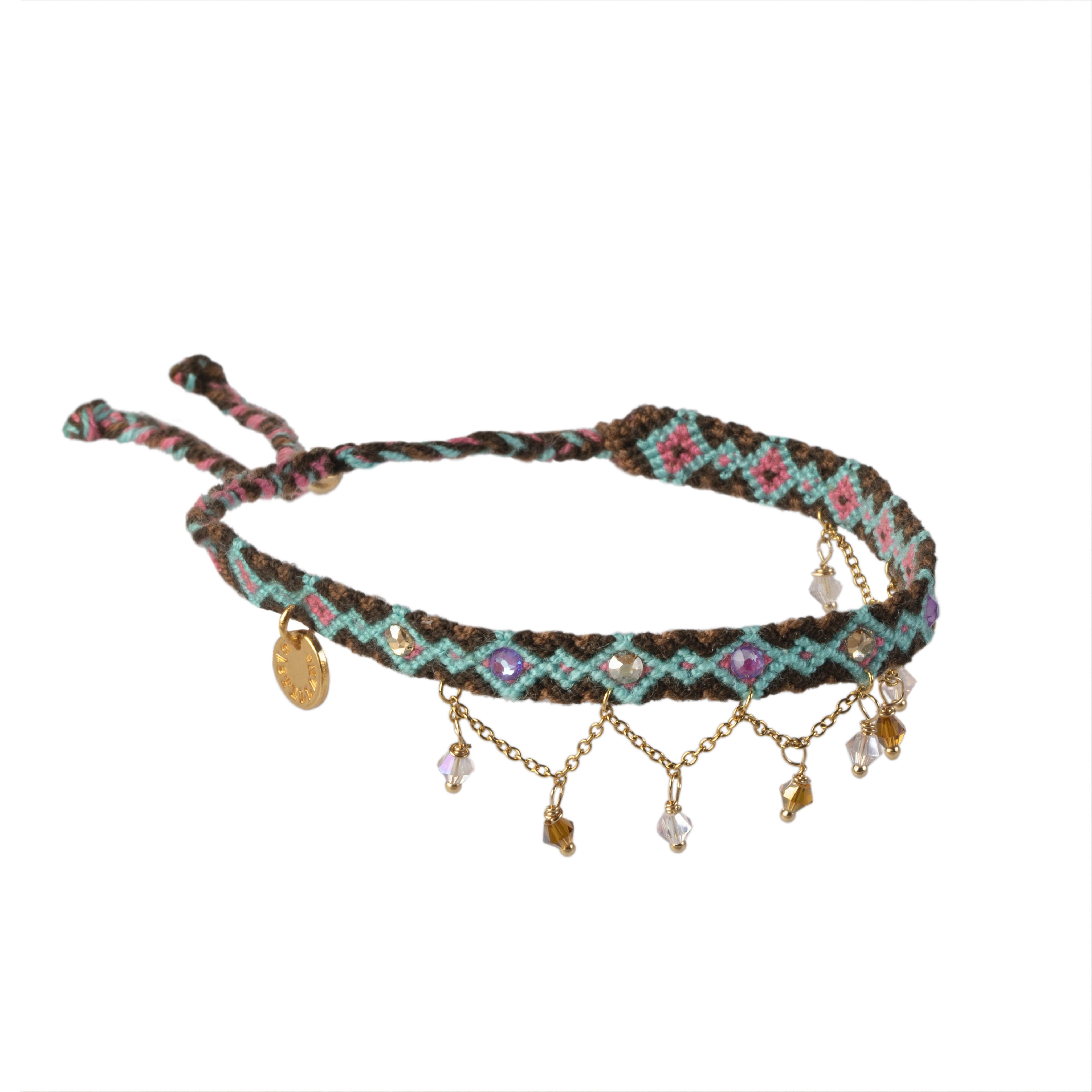 Wayuu Jolotsü Anklet - Blue / Brown