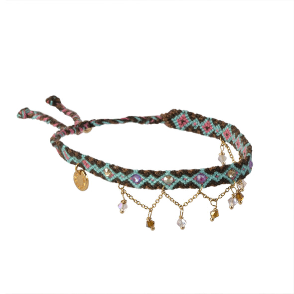 Wayuu Jolotsü Anklet - Blue / Brown