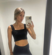 Top Makki unicolor Crochet - Black