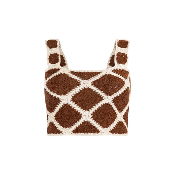 Top Kai Crochet - Brown - long waist