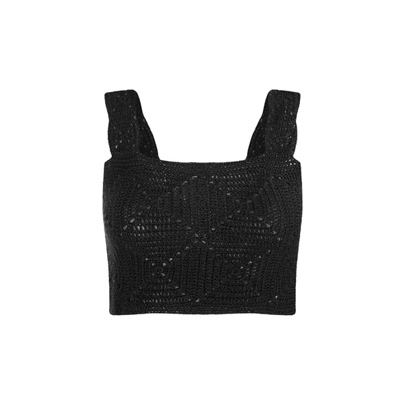 Top Makki unicolor Crochet - Black