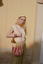 Crossbody Bucket Bag - Pink