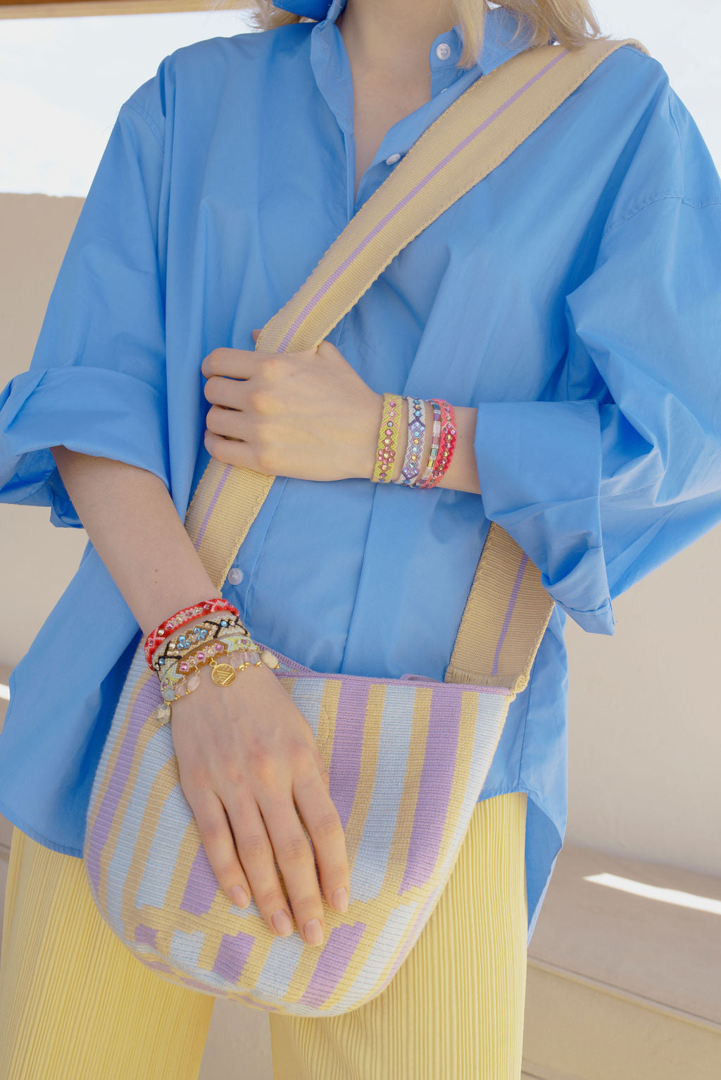 Crossbody Bucket Bag - Lavender