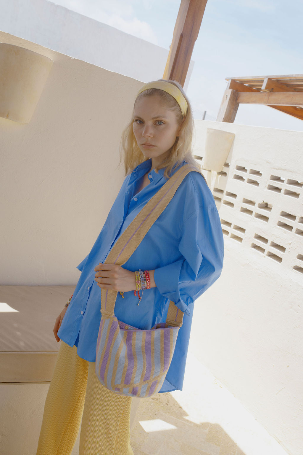 Crossbody Bucket Bag - Lavender