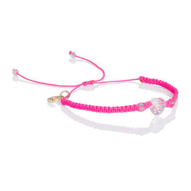 Macrame Swarovski Bracelet- Pink